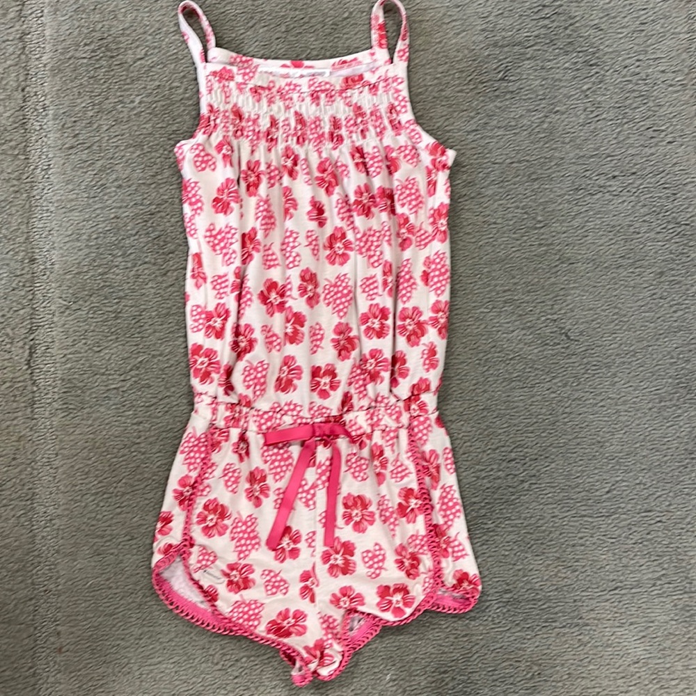 American Girl Beforever Pink Floral Romper Jumper XS (6)